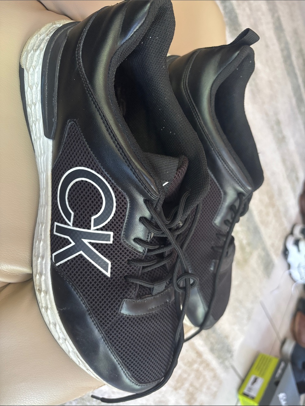 Calvin Klein Black and White Men's CK Logo Sneakers